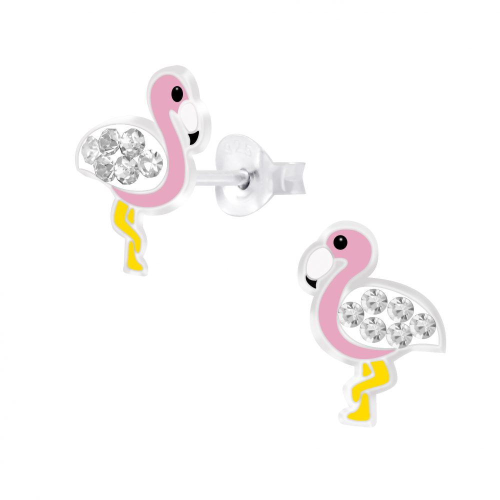 Flamingo Stud Earrings Jewelled Fox
