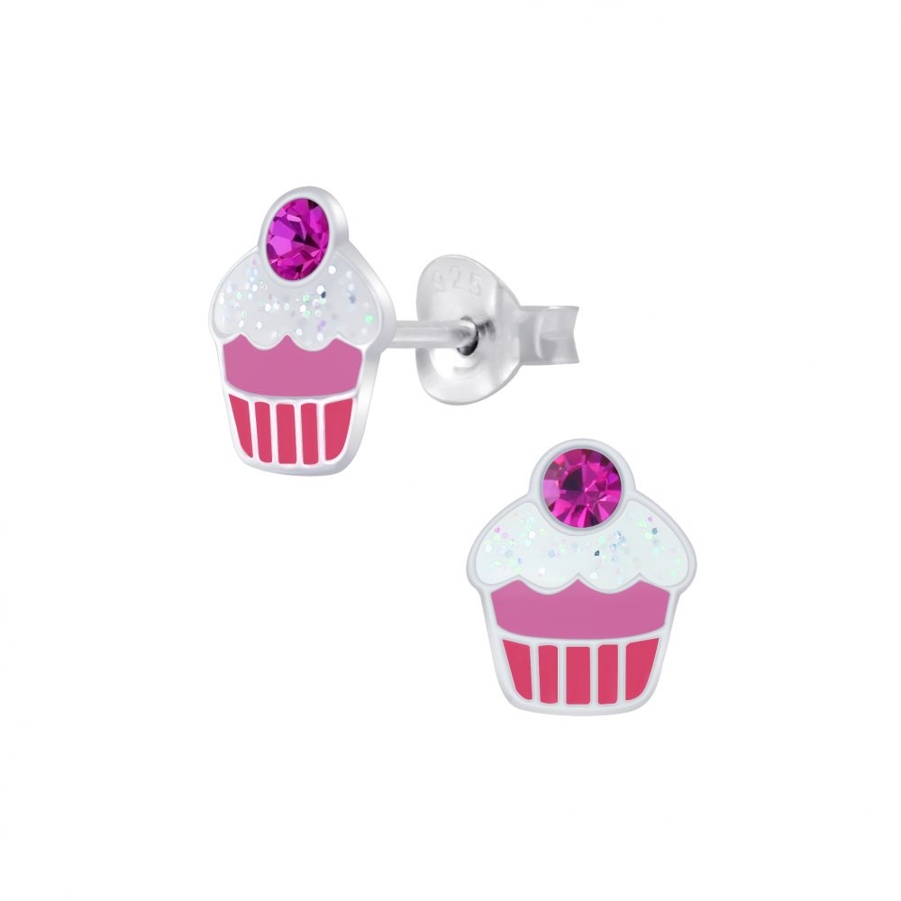 Cupcake Stud Earrings Jewelled Fox